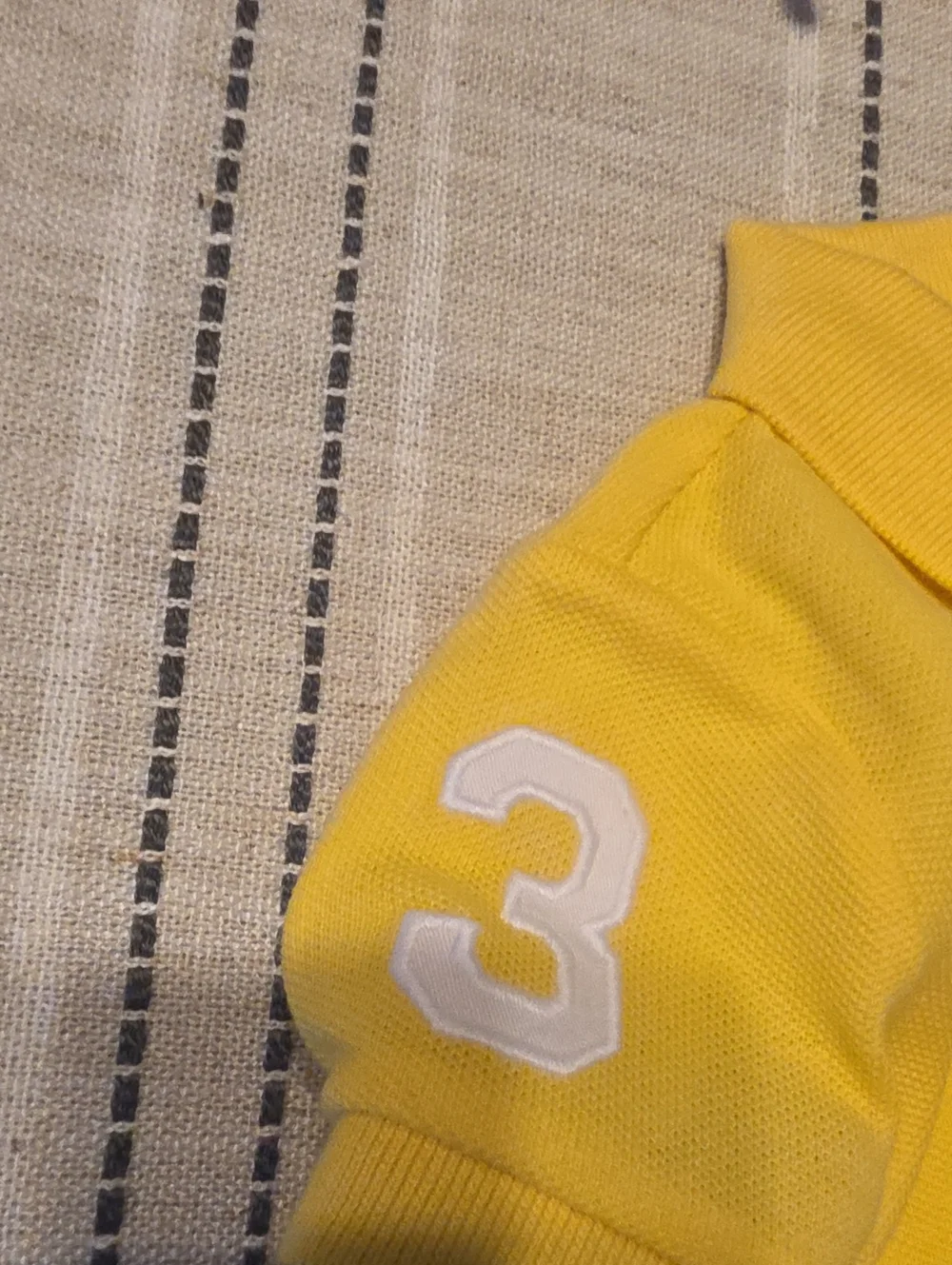 Ralph Lauren Yellow Polo One-Piece Bodysuit with White Pony